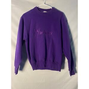 Vintage Munsingwear Indiana Embroidered Purple Sweater Crewneck Pullover Small